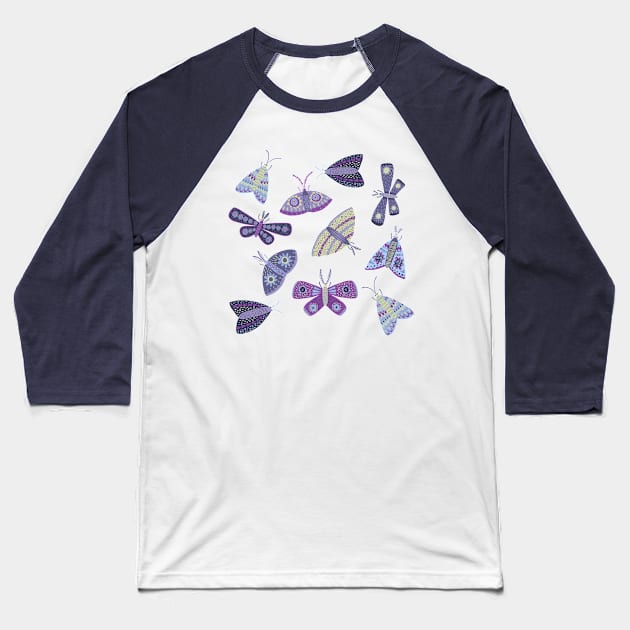 Moths Baseball T-Shirt by NicSquirrell